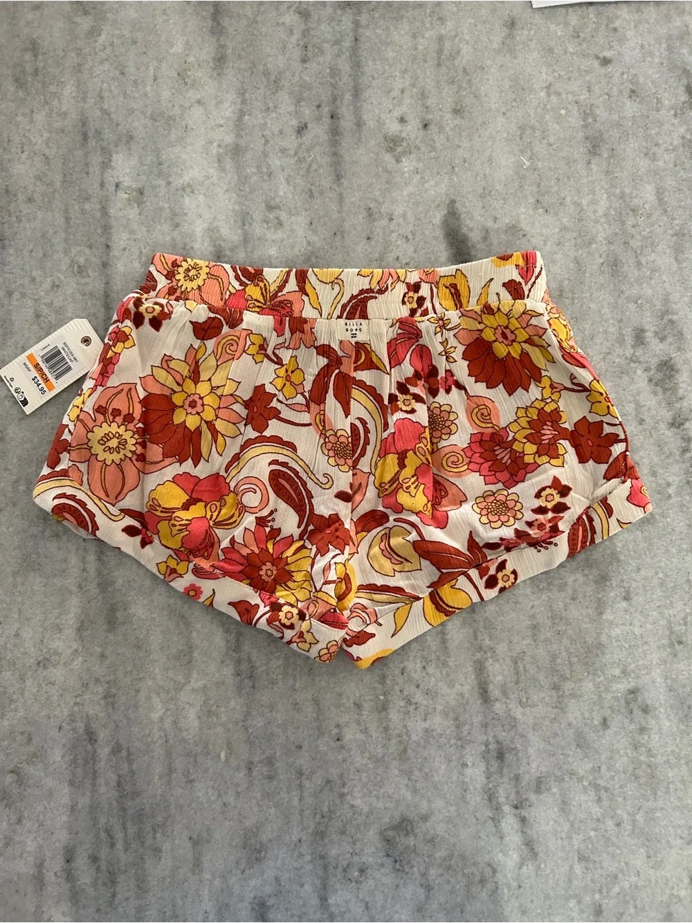 Billabong Floral Elastic Waistband Shorts Size S Kids